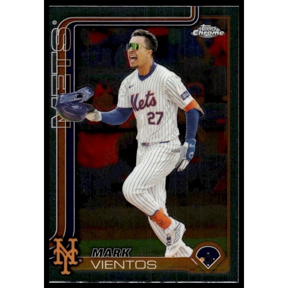 2025 Topps Chrome Mark Vientos #129 New York Mets Baseball Card