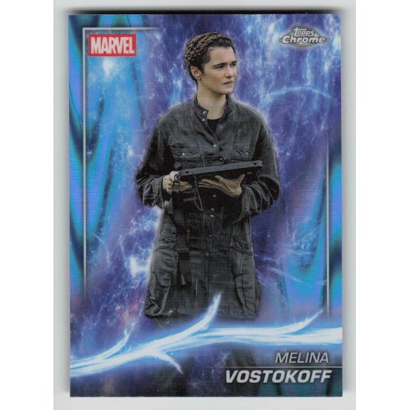 2025 Topps Chrome Marvel Phase Four Blue Wave Refractor #108 Rachel Weisz Melina Vostokoff