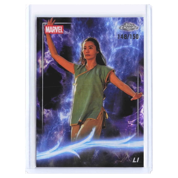 2025 Topps Chrome Marvel Phase Four Blue Wave Refractor Fala Chen 148/150 #115 Trading Card