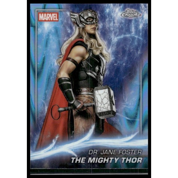 2025 Topps Chrome Marvel Phase Four Refractor #135 Mighty Thor Dr. Jane Foster Card
