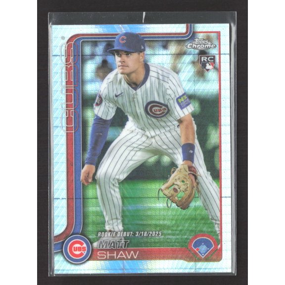 2025 Topps Chrome X-Fractor RC Matt Shaw USC135 Chicago Cubs Baseball Card