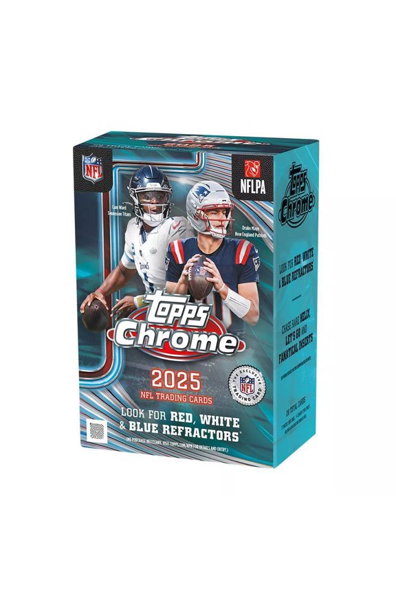 2025 Topps Chrome Football Trading Cards Factory Sealed Mega Box