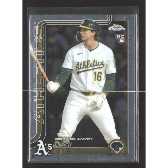 2025 Topps Chrome Nick Kurtz Oakland Athletics RC USC180 Baseball Card