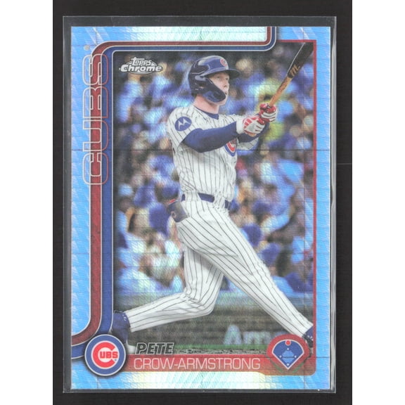 2025 Topps Chrome Blue X-Fractor Pete Crow-Armstrong USC76 Chicago Cubs Baseball Card