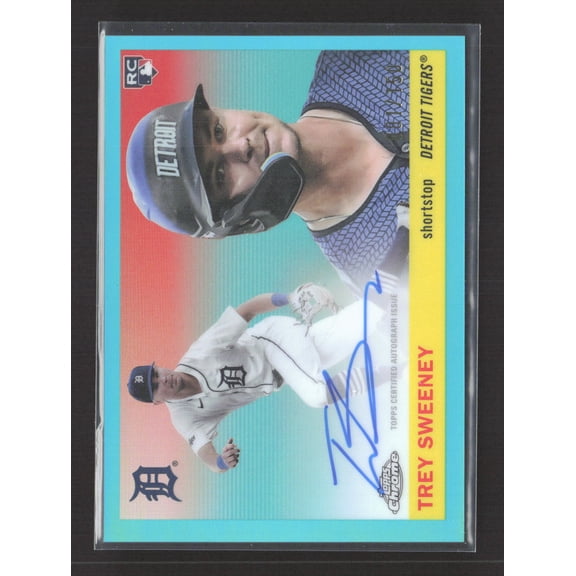 2025 Topps Chrome Platinum Baseball Trey Sweeney #CPA-TSW RC Detroit Tigers MLB Autographed Baseball Trading Card