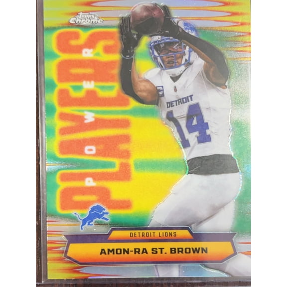 2025 Topps Chrome Power Players Amon-Ra St. Brown #PP-26 Refractor Detroit Lions NFL Football Trading Card
