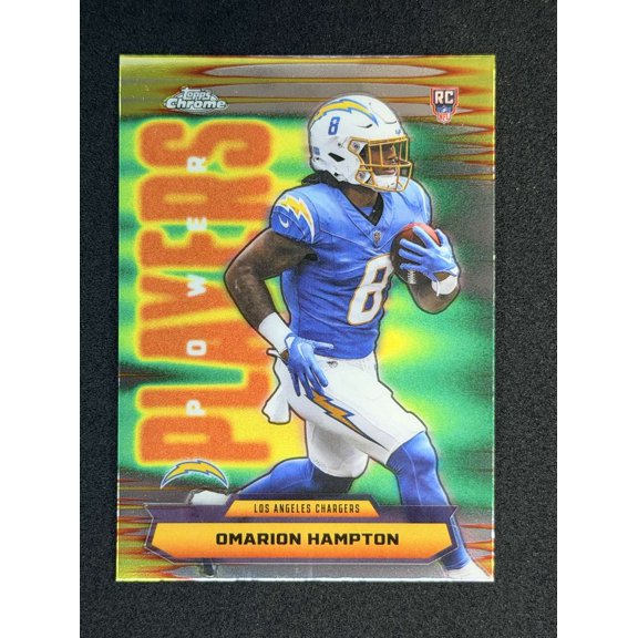 2025 Topps Chrome Power Players PP-17 Omarion Hampton Los Angeles Chargers Football Card Los Angeles Chargers NFL FOOTBALL Trading Card