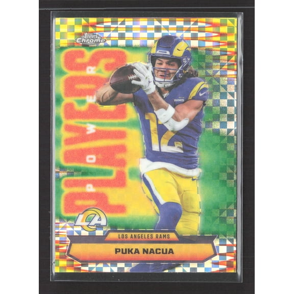 2025 Topps Chrome Power Players Puka Nacua Los Angeles Rams #PP-24 Pulsar Refractor Football Card