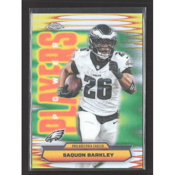 2025 Topps Chrome Power Players Refractor Saquon Barkley #PP-13 Football Card