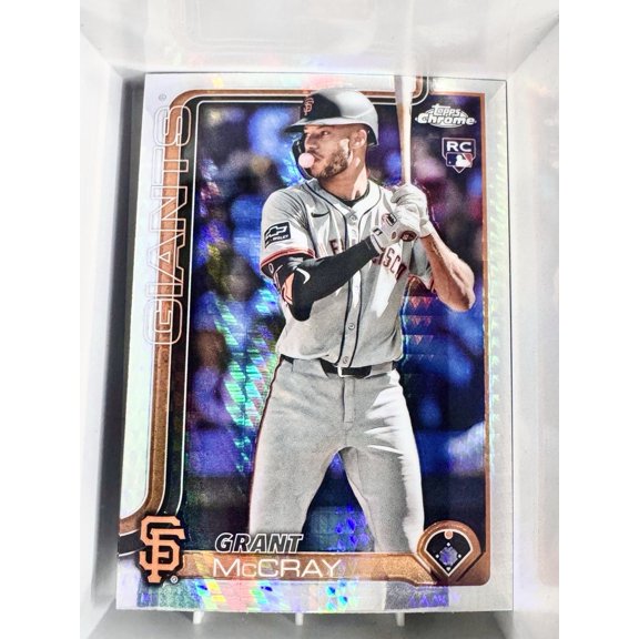 2025 Topps Chrome Prism Refractor #116 Grant McCray San Francisco Giants Baseball Card Excellent San Francisco Giants MLB Baseball Trading Card