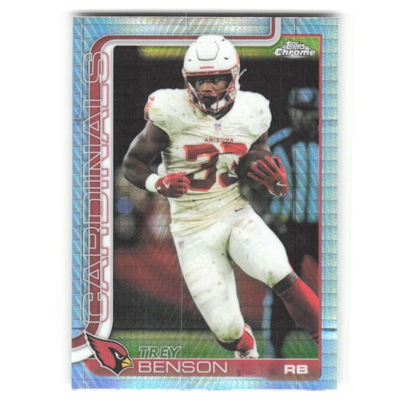 2025 Topps Chrome Prism Refractor #7 Trey Benson Arizona Cardinals NFL Football Trading Card