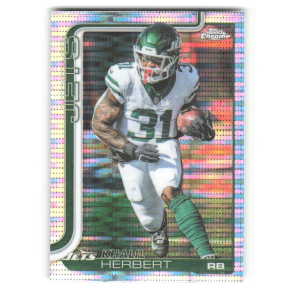 2025 Topps Chrome Pulsar Refractor #131 Khalil Herbert New York Jets  NFL Football Trading Card