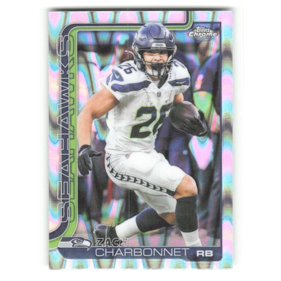 2025 Topps Chrome RayWave Refractor #279 Zach Charbonnet Seattle Seahawks NFL Football Trading Card