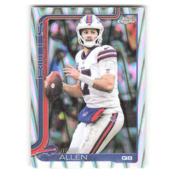 2025 Topps Chrome RayWave Refractor #34 Josh Allen Buffalo Bills NFL Football Trading Card