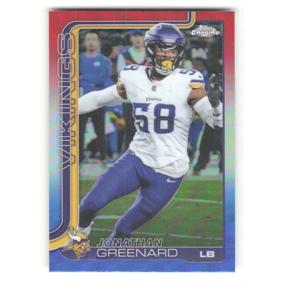 2025 Topps Chrome Red/White/Blue Refractor #197 Jonathan Greenard Minnesota Vikings  NFL Football Trading Card