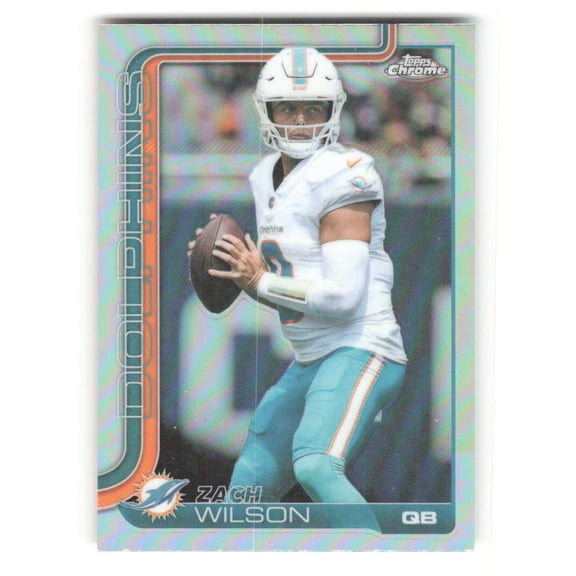 2025 Topps Chrome Refractor #189 Zach Wilson Miami Dolphins NFL Football Trading Card