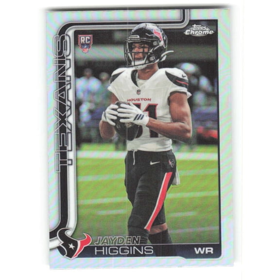 2025 Topps Chrome Refractor #343 Jayden Higgins RC Rookie Houston Texans  NFL Football Trading Card