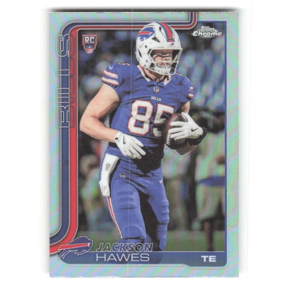 2025 Topps Chrome Refractor #397 Jackson Hawes RC Rookie Buffalo Bills NFL Football Trading Card