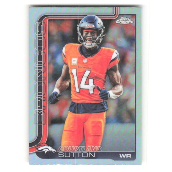 2025 Topps Chrome Refractor #86 Courtland Sutton Denver Broncos  NFL Football Trading Card