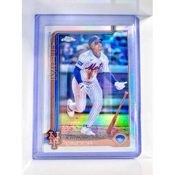 2025 Topps Chrome Refractor Francisco Lindor Mets Baseball Card