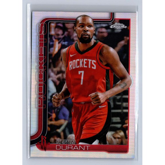 2025 Topps Chrome Refractor Kevin Durant #155 Basketball Card Houston Rockets Houston Rockets NBA Basketball Trading Card