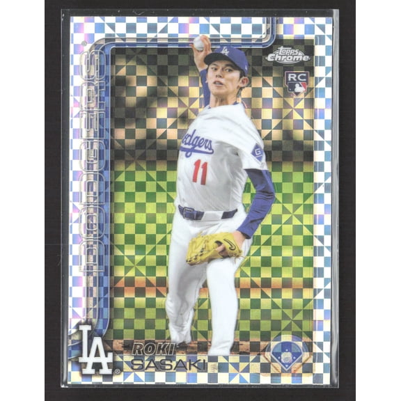 2025 Topps Chrome X-Fractor RC Roki Sasaki #217 Los Angeles Dodgers Baseball Card
