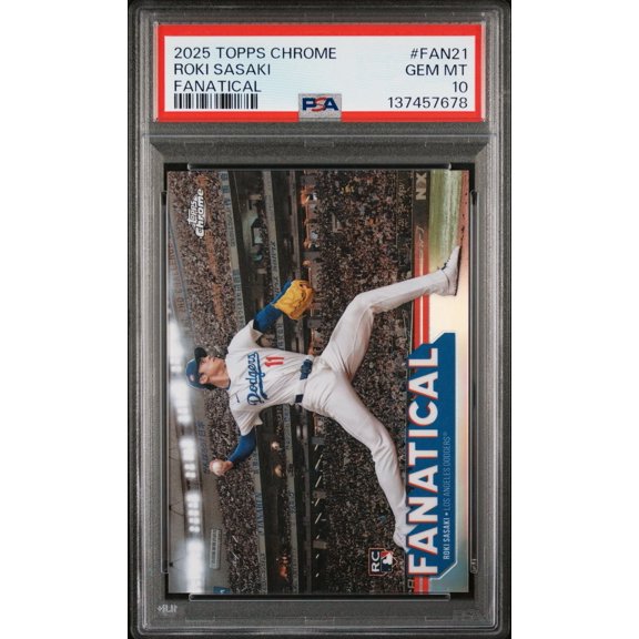2025 Topps Chrome Roki Sasaki #FAN-21 PSA 10