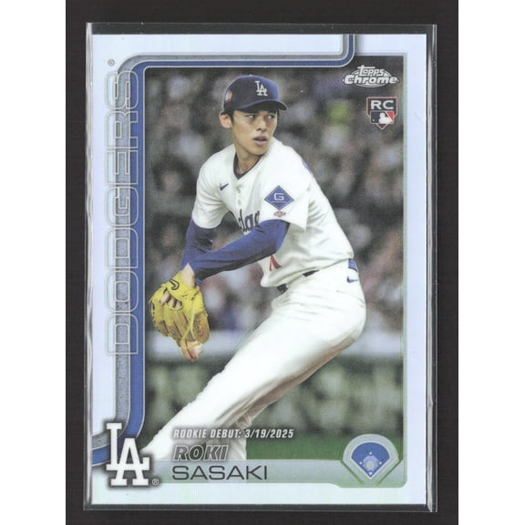 2025 Topps Chrome Refractor RC Baseball Card Roki Sasaki USC73 Los Angeles Dodgers