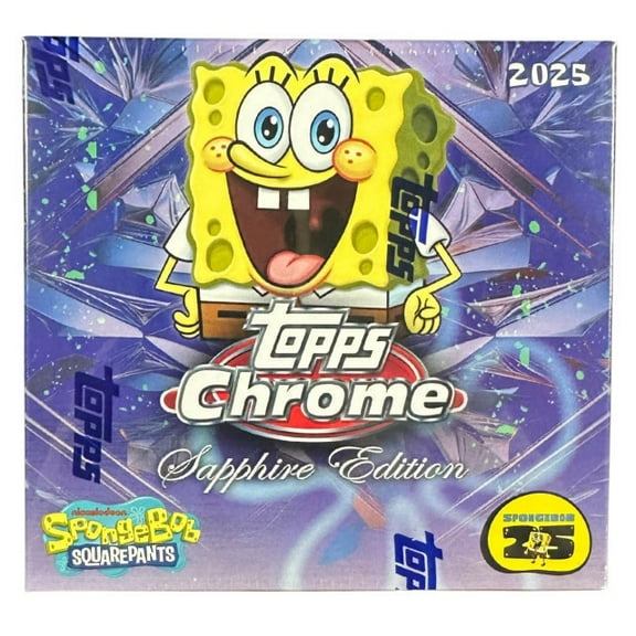 2025 Topps Chrome Spongebob Squarepants 25th Anniversary Sapphire Edition Box