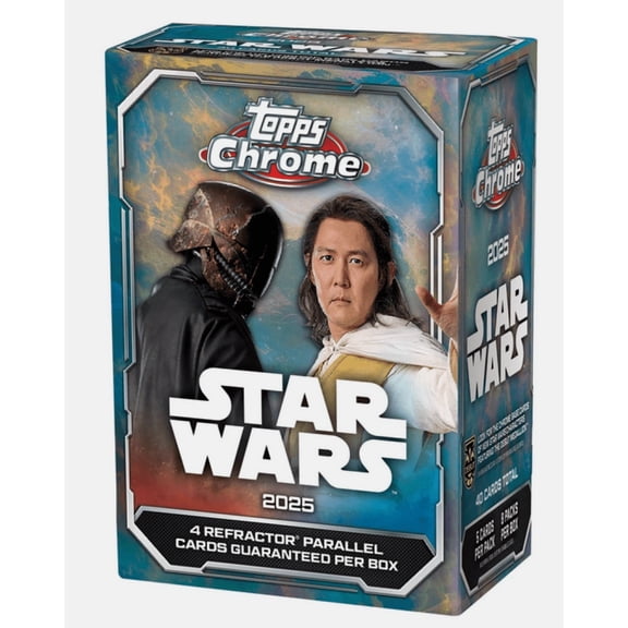 2025 Topps Chrome Star Wars Factory Sealed Blaster Box 8 Packs