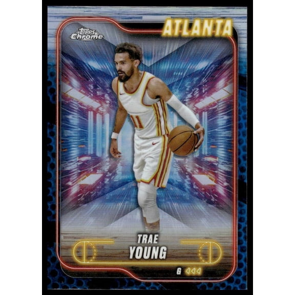 2025 Topps Chrome Trae Young #82 Atlanta Hawks NBA Basketball Card Near Mint