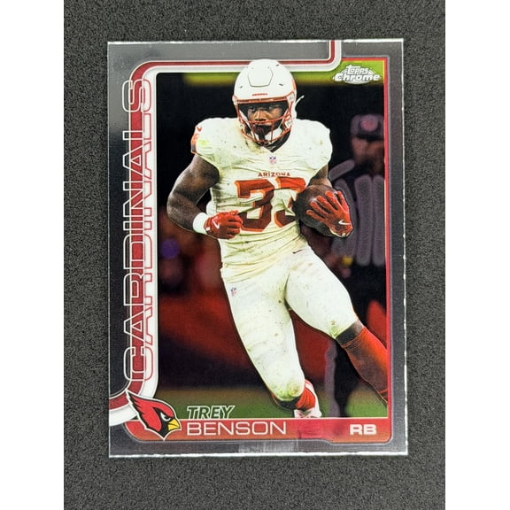 2025 Topps Chrome Trey Benson #7 Arizona Cardinals NFL FOOTBALL Trading Card