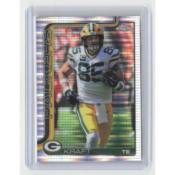 Near Mint 2025 Topps Chrome Pulsar Refractor #108 Tucker Kraft Green Bay Packers Football Card