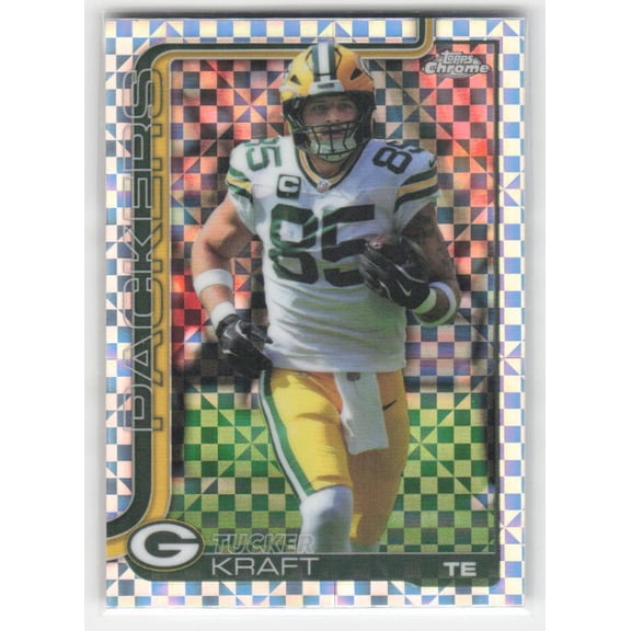 2025 Topps Chrome Tucker Kraft Green Bay Packers #108 X-Fractor Football Card