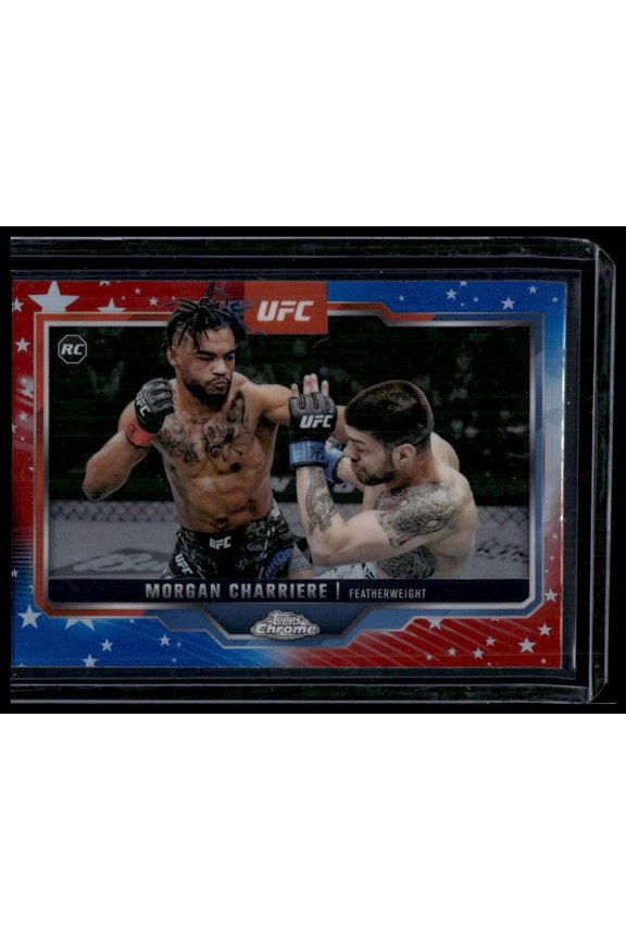 2025 Topps Chrome UFC Morgan Charriere #37 Red & Blue Refractor Trading Card