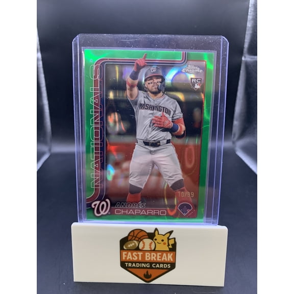 2025 Topps Chrome Update Andrs Chaparro #187 Green Lava Refractor /99 RC