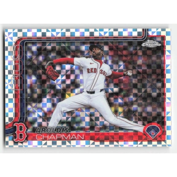 2025 Topps Chrome Update X-Fractors USC191 Aroldis Chapman Boston Red Sox Baseball Card