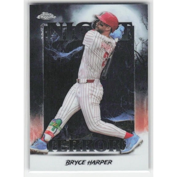 2025 Topps Chrome Update Night Terrors NT-12 Bryce Harper Philadelphia Phillies Baseball Card Near Mint