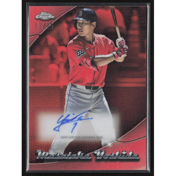 2025 Topps Chrome Update Chromegraphy Masataka Yoshida #CHRU-MY Red /25