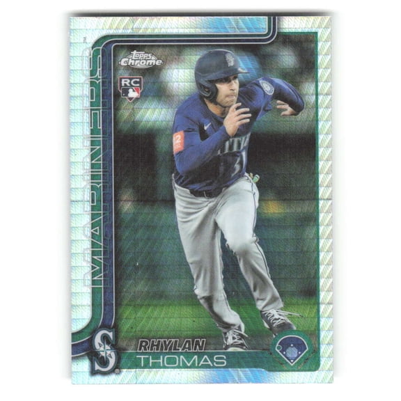 2025 Topps Chrome Update Prism Refractor #USC185 Rhylan Thomas RC Rookie Seattle Mariners MLB Baseball Trading Card