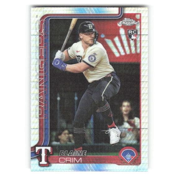 2025 Topps Chrome Update Prism Refractor #USC83 Blaine Crim RC Rookie Texas Rangers MLB Baseball Trading Card