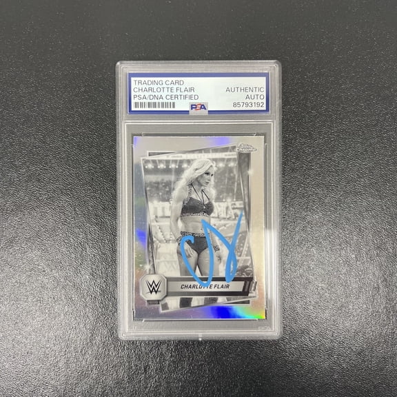 2025 Topps Chrome WWE#123 Charlotte Flair Signed Card PSA Autographed