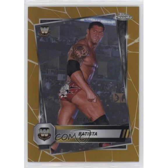 2025 Topps Chrome WWE Batista #43 Gold Refractor /50 Parallel/Variety Base Set N/A WWE Wrestling Trading Card