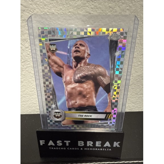2025 Topps Chrome WWE X-Fractor The Rock #10 Parallel Card