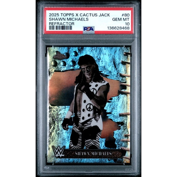 2025 Topps Chrome WWE X Cactus Jack Shawn Michaels #80 Refractor PSA 10
