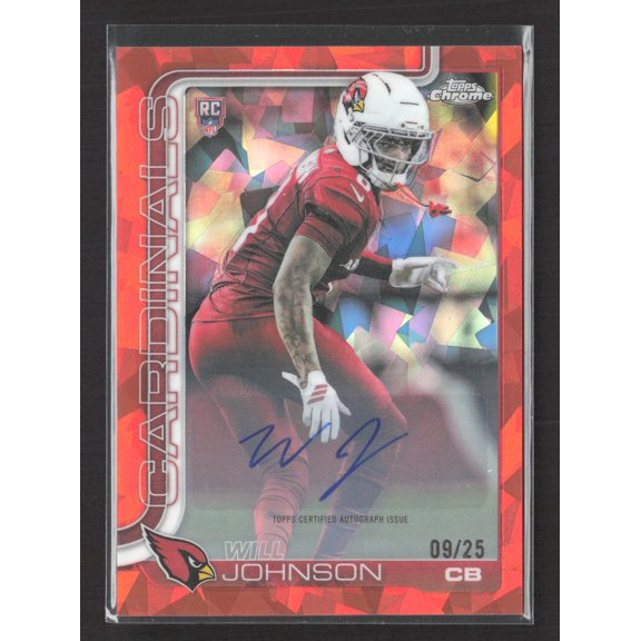2025 Topps Chrome Will Johnson #RA-WJ Red Atomic Refractor /25 RC