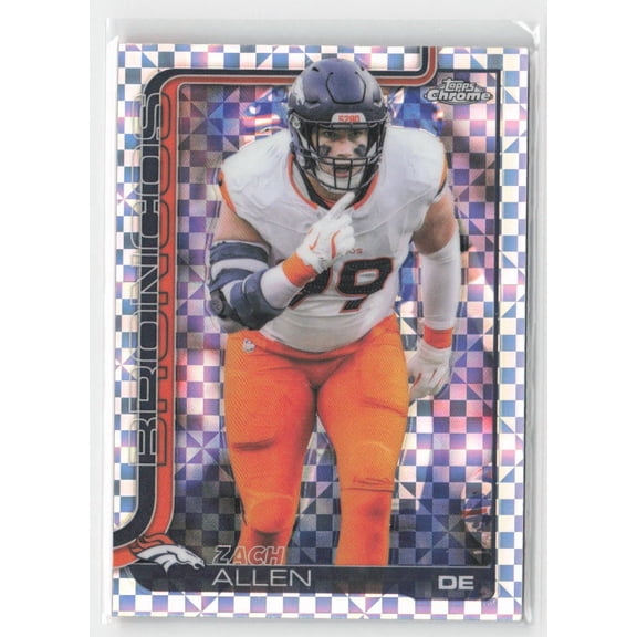 2025 Topps Chrome Zach Allen Denver Broncos X-Fractor #95 Football Card
