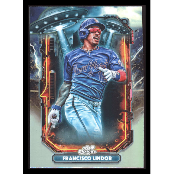 2025 Topps Cosmic Chrome Francisco Lindor New York Mets #ET-14 Extraterrestrial Baseball Card