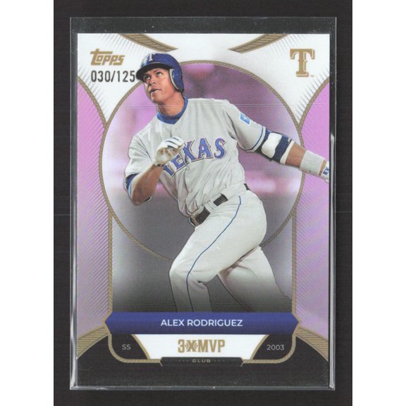 2025 Topps Countdown Collection Alex Rodriguez #10 Pink 030/125 Texas Rangers Baseball Card Texas Rangers MLB Baseball Trading Card