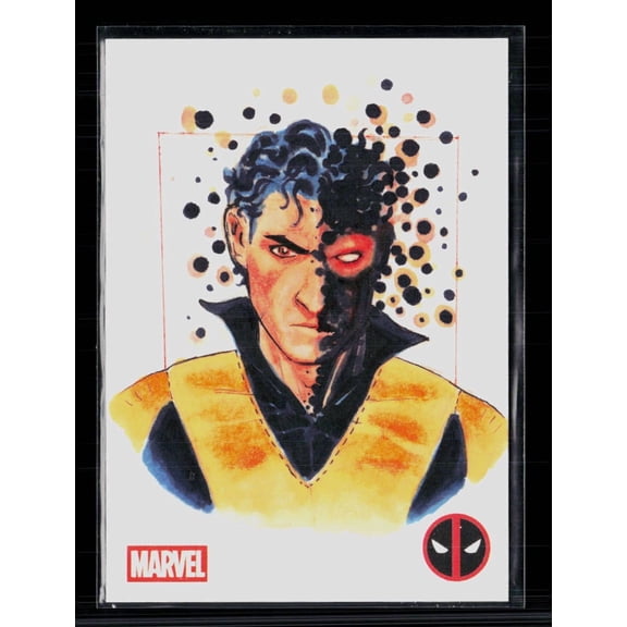2025 Topps Deadpool Chrome Sunspot Original Sketch Card Auto Don Nguyen Trading Card
